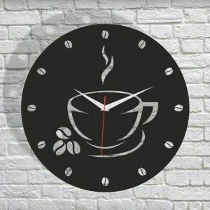 ساعت دیواری فانتزی طرح قهوه 40*40 در پنج رنگ کد2274
